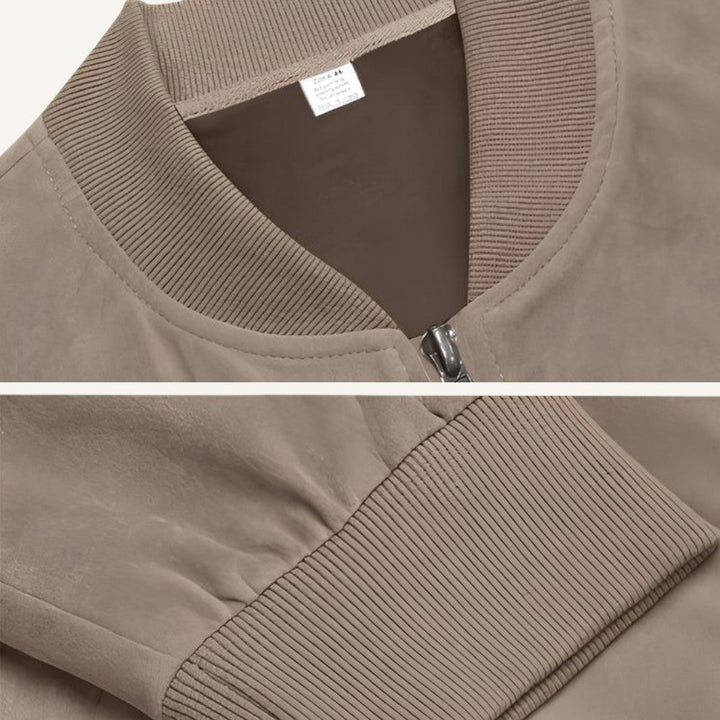 Men's classic zipper jacket, elegant & versatile. Perfect for sophisticated old money style.