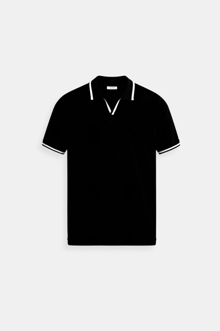 Men's Old Money slim sleeveless polo T-shirt with stylish contrast elements.