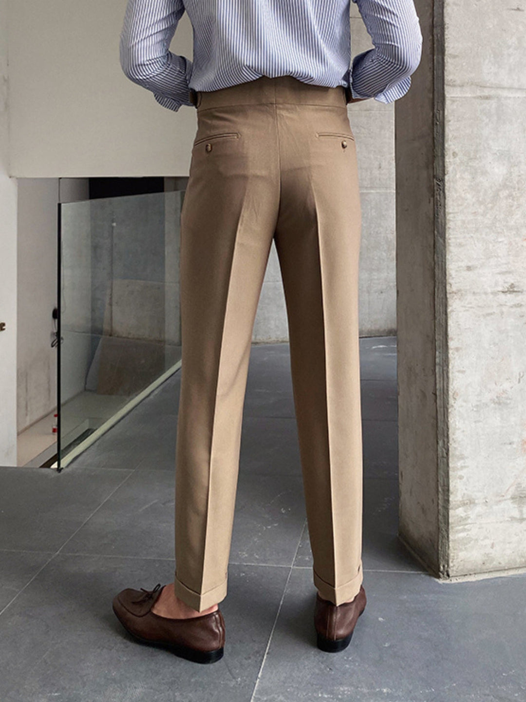Versatile men's Gurkha pants, combining timeless tailoring with old money classic menswear style.