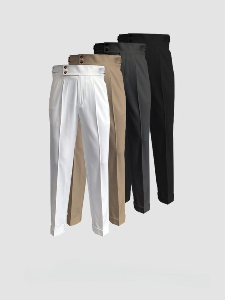 Classic tailored men's Gurkha pants, vintage-inspired for a refined formal casual look.
