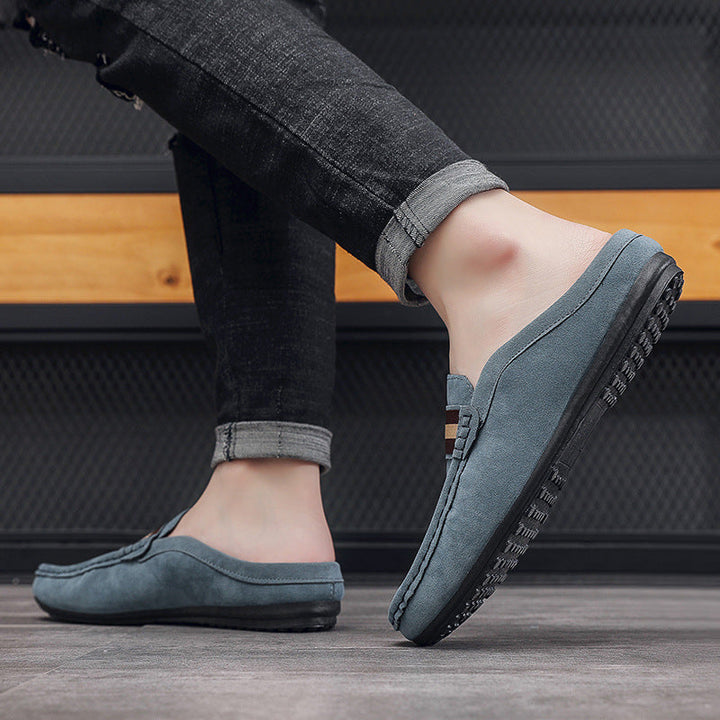 Men's open heel loafer slip-on shoes for casual comfort. Stylish everyday footwear.