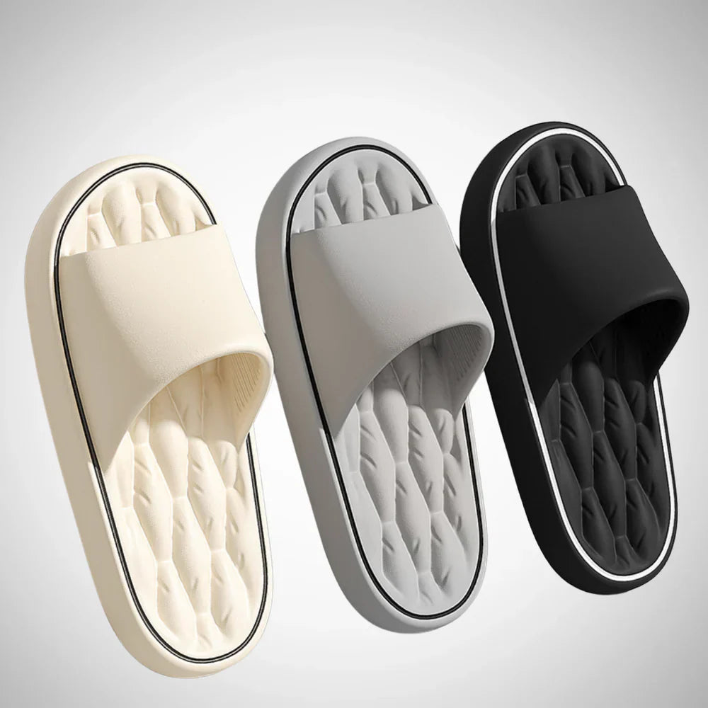 Men's slip-on comfort sliders, orthopaedic design for foot recovery, perfect for casual summer wear & supportive relief.