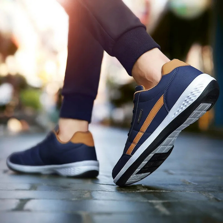 Stylish men's comfort shoes offering excellent orthopedic support, great for walking and foot health.