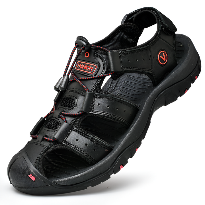 Open-toe men's summer sandals, orthopedic design, adjustable straps ensure all-day comfort and foot support.