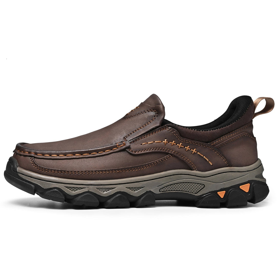 Slip-on orthopedic walking shoes for men, ensuring comfort and posture correction.
