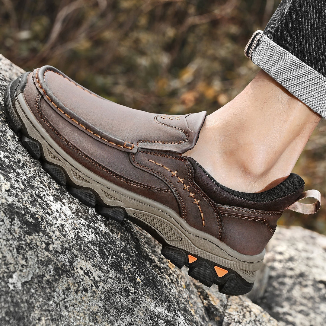 Men's casual slip-on walking shoes with orthopedic design for ultimate comfort.