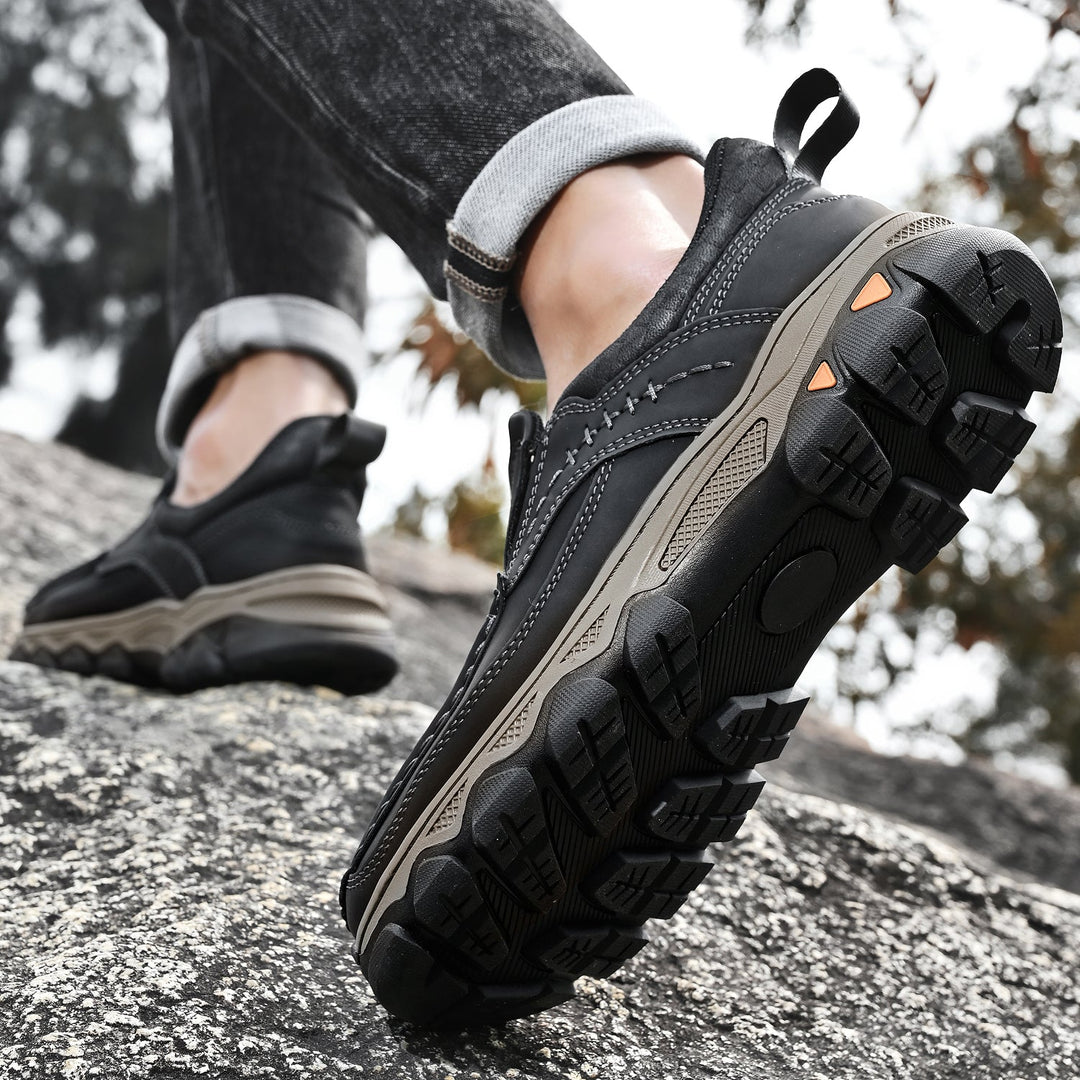Men's slip-on walking shoes, providing orthopedic arch support and comfort.