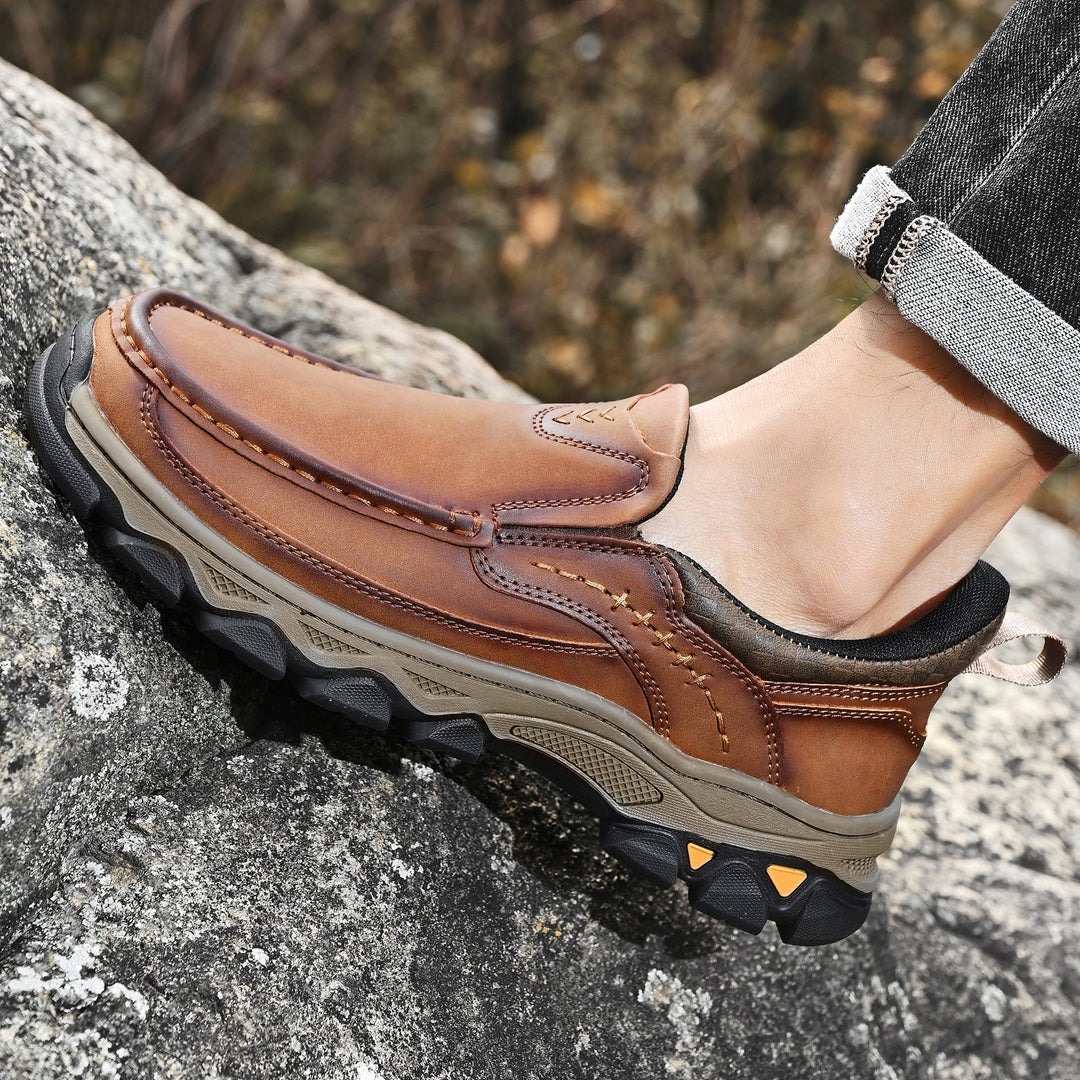 Men's walking shoes with slip-on style, orthopedic comfort for pain-free steps.