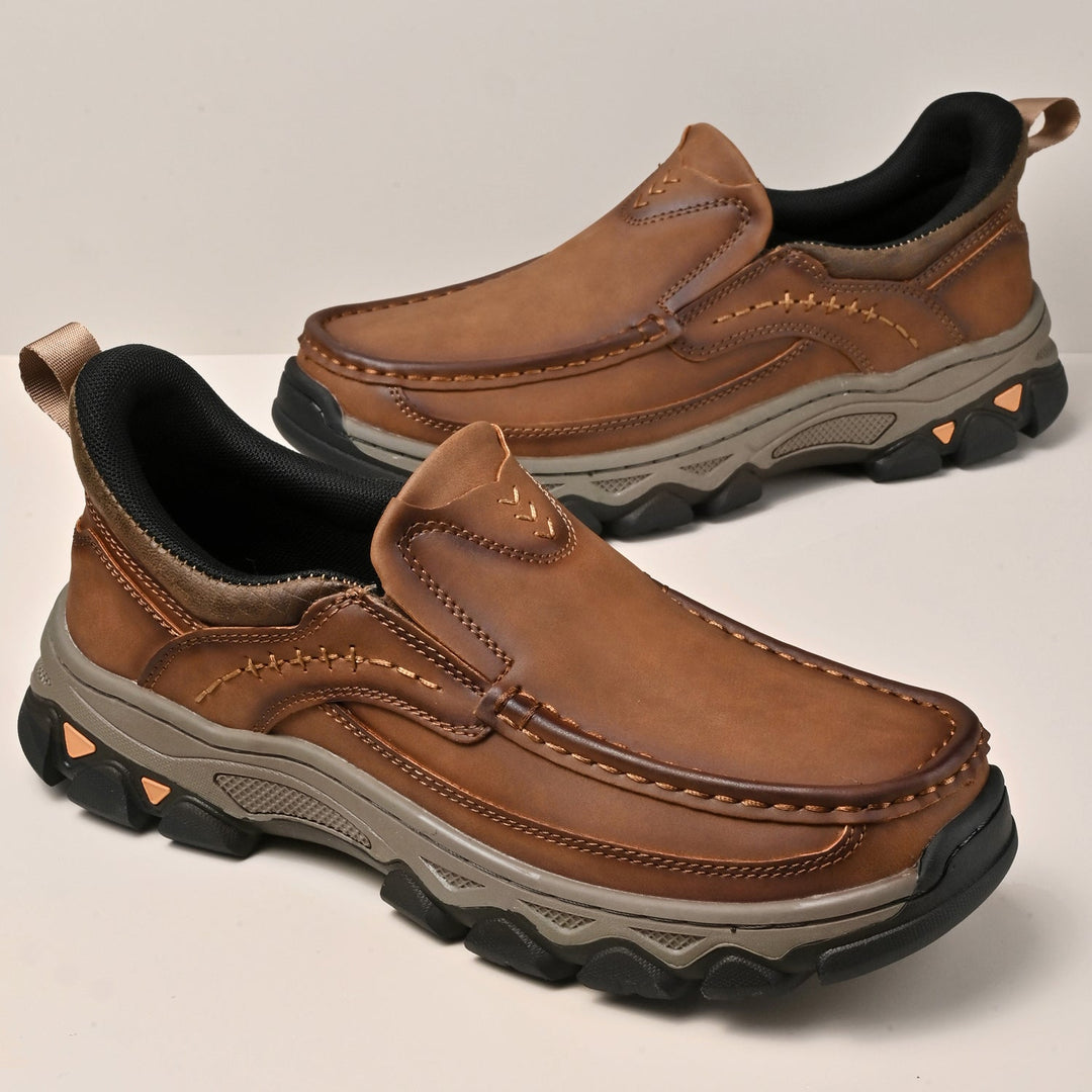 Men's walking shoes with slip-on design, providing orthopedic comfort & foot support.