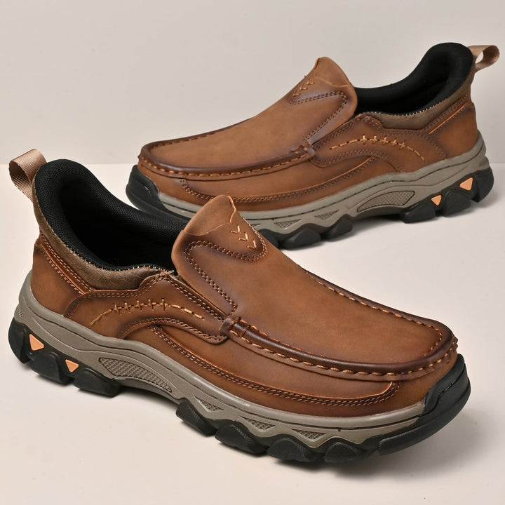 Men's walking shoes with slip-on design, providing orthopedic comfort & foot support.