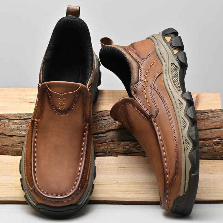 Comfortable men's casual slip-on shoes, ideal for walking & foot pain relief.