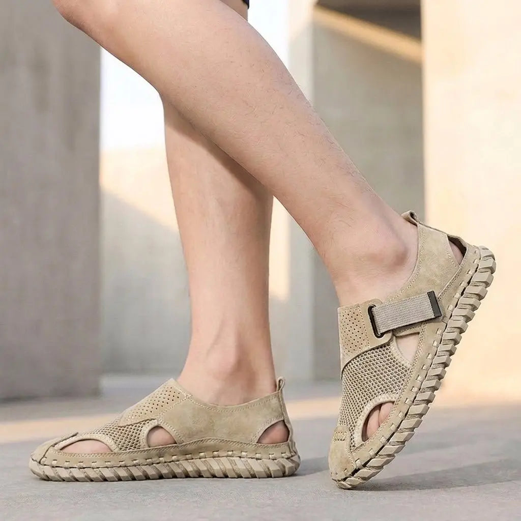 Men's orthopedic fisherman sandals, closed-toe, breathable design for summer comfort & foot support.