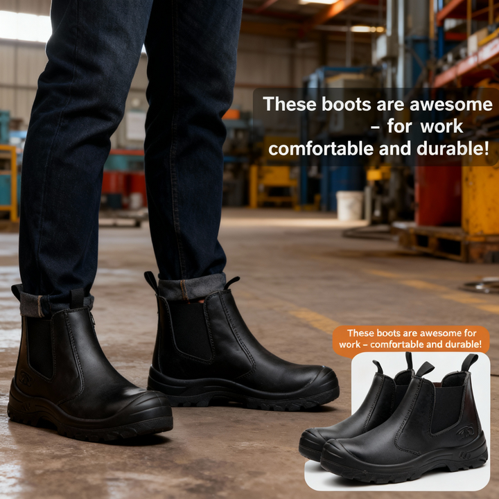 Ergonomic men's orthopedic work safety boots, ensuring all-day comfort and reliable support.