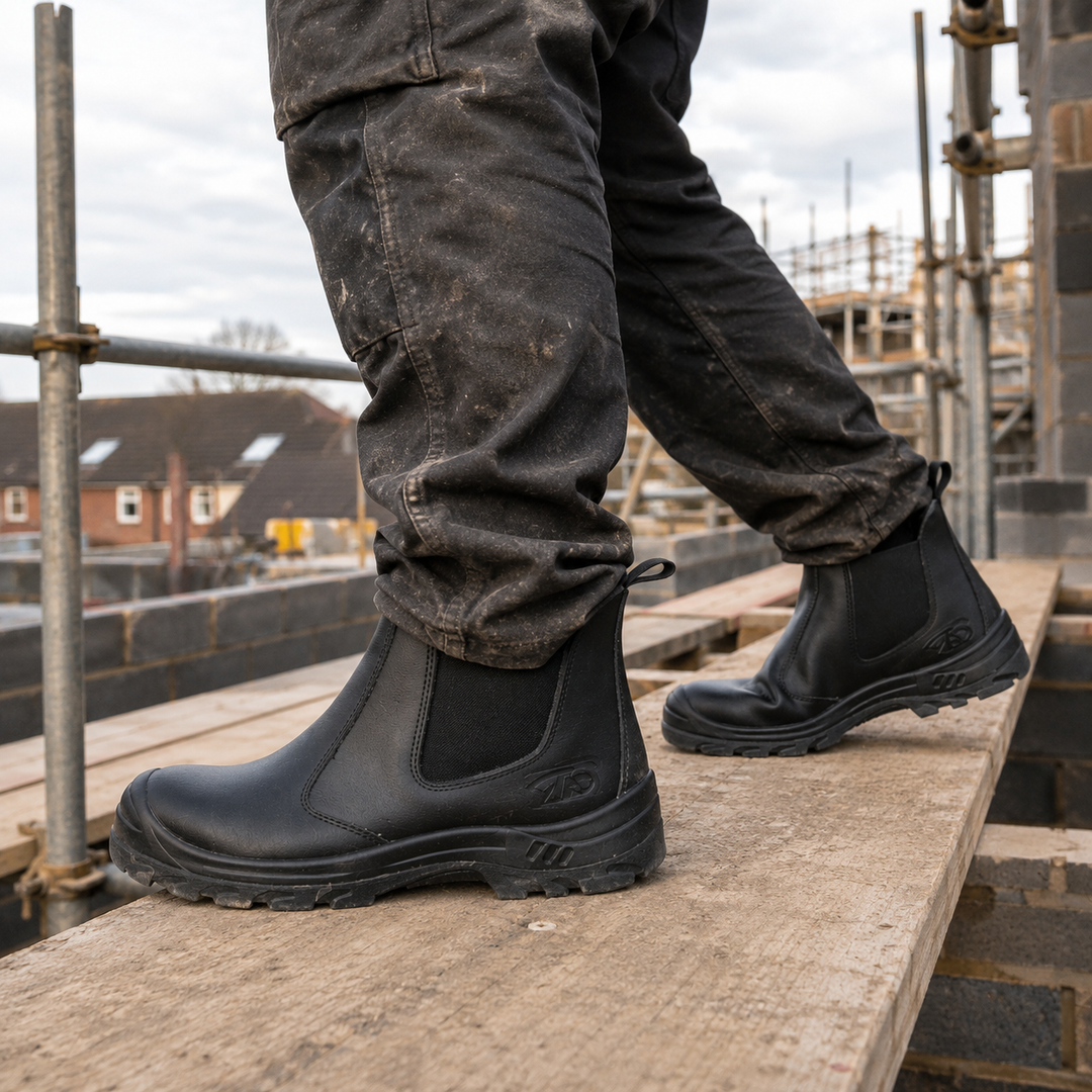 Comfortable men's orthopedic work boots, offering superior support and all-day wear.