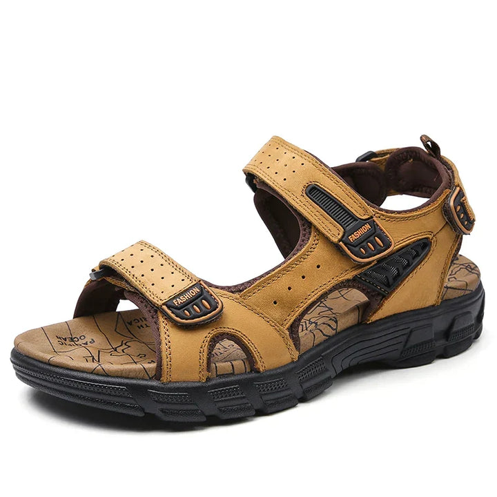 Orthopedic men's sandals with adjustable straps, vital arch support & excellent posture correction for comfort.
