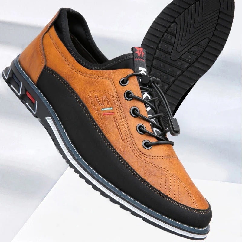 Comfortable men's walking shoes with orthopedic arch support, plush cushioning, and a stylish design.