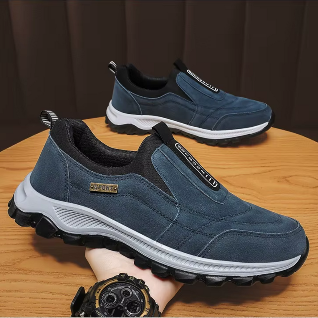 Versatile men's orthopedic slip-ons for active lifestyles, offering comfort, support, and good traction.