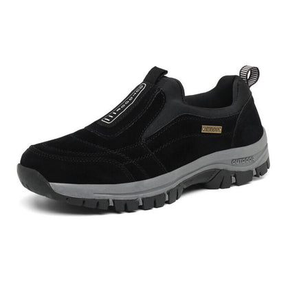 Ergonomic men's slip-on orthopedic shoes provide unparalleled comfort, support, and outdoor readiness.