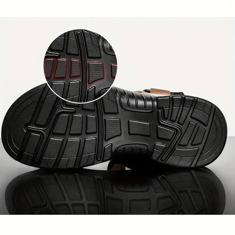 Men's orthopedic footwear: sport sandals with adjustable straps, air cushion sole for comfort & outdoor wear.