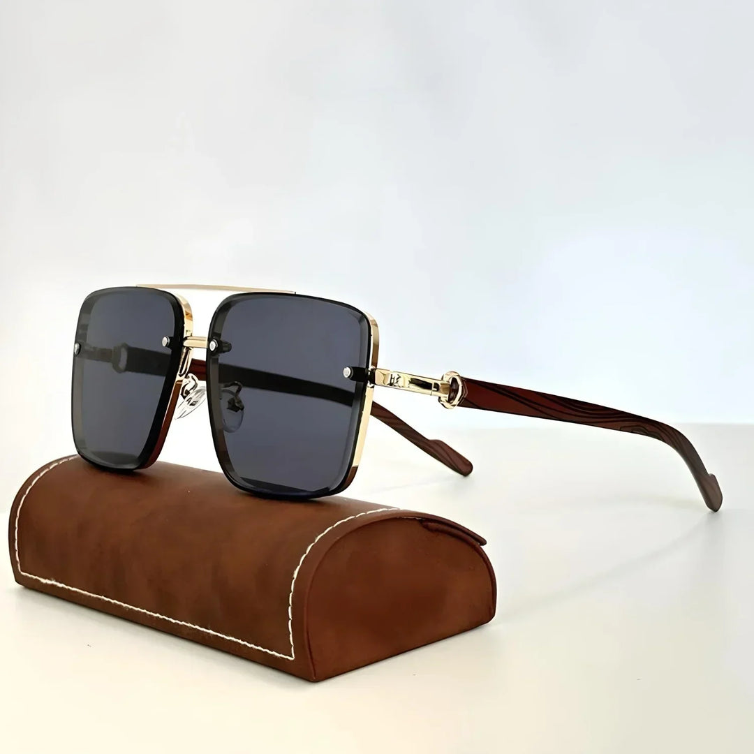 Men's oversized aviator sunglasses with gradient lenses and UV400 protection, fashion eyewear accessory.