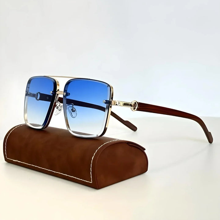 Fashionable men's oversized aviator sunglasses, perfect accessory with gradient UV400 lenses.