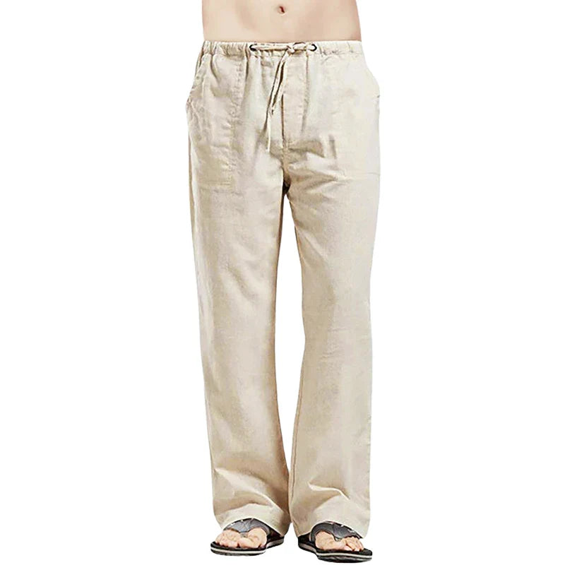 Men's relaxed fit casual pants. Oversized, breathable, and perfect for summer vacation fashion.