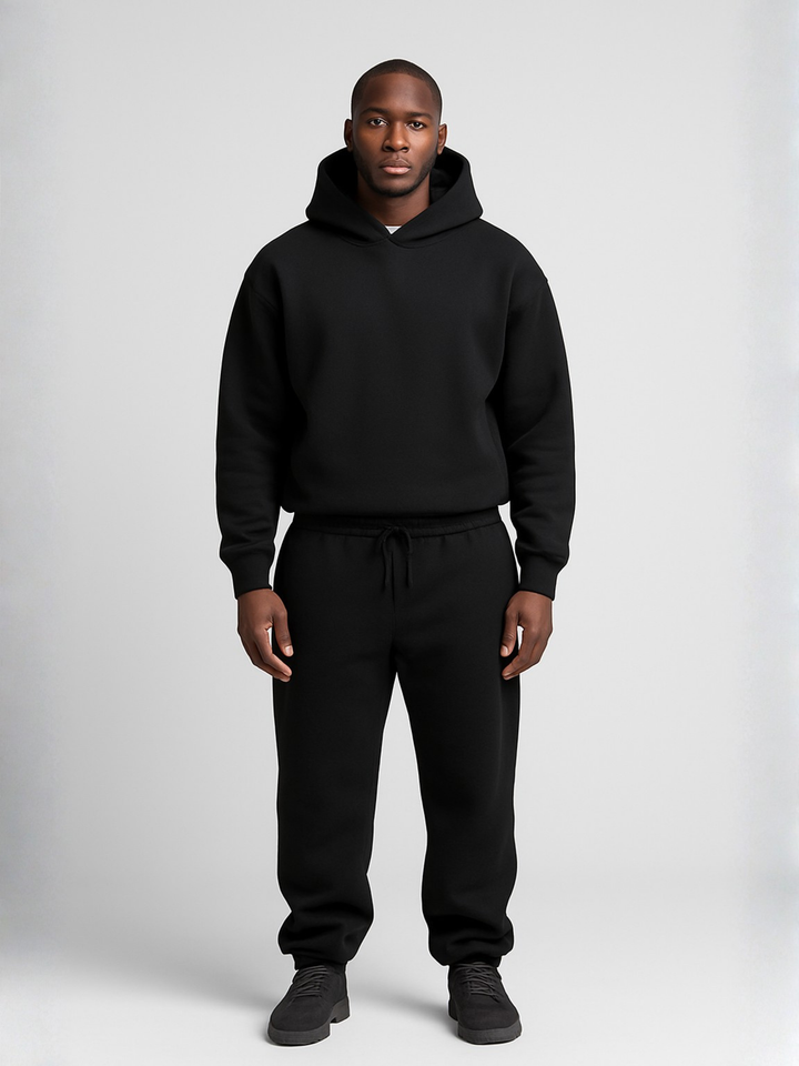 Comfortable men's oversized hoodie and jogger set, perfect for casual wear & lounging.