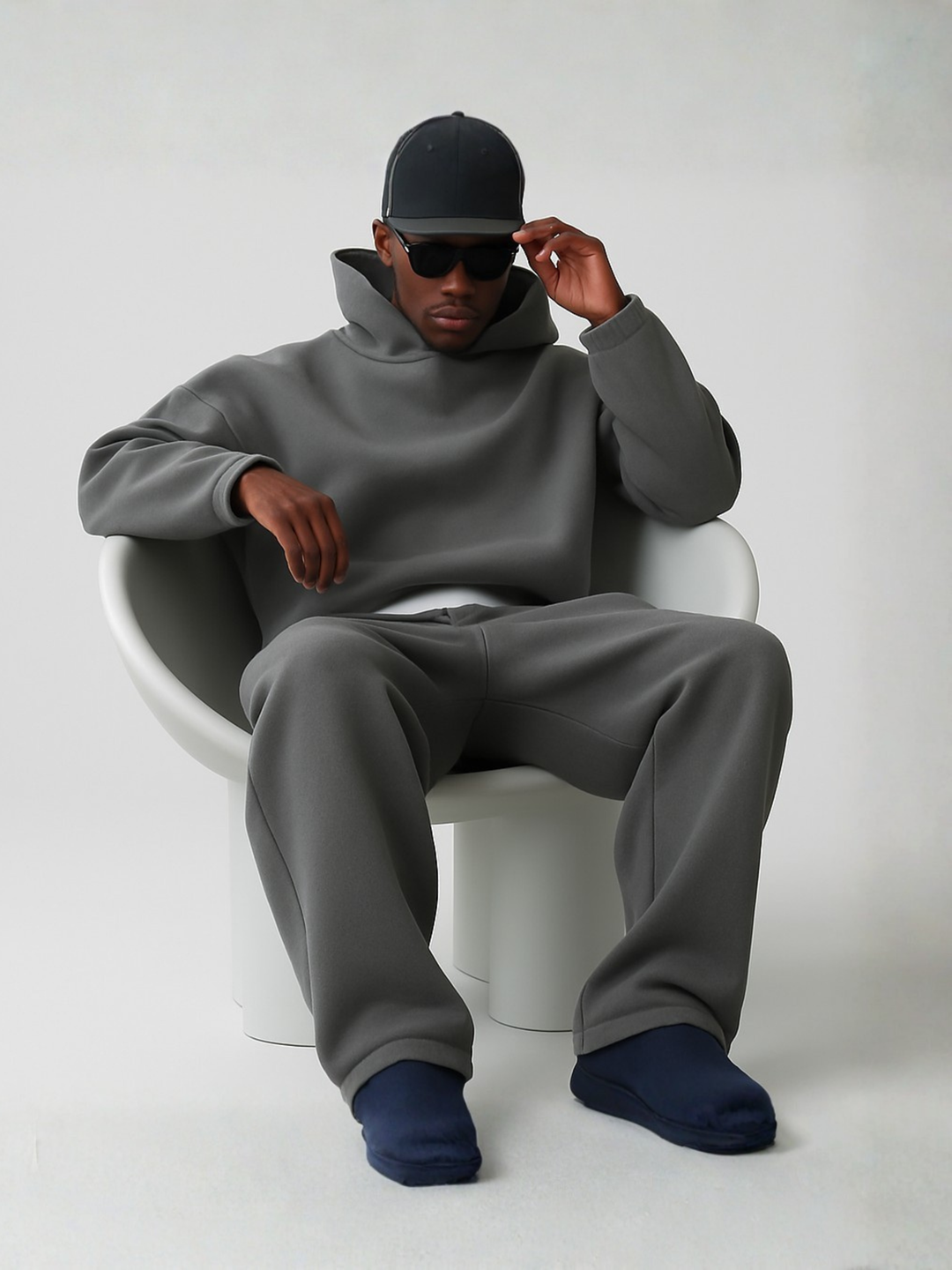 Trendy men's oversized hoodie jogger set, offering relaxed fit and ultimate comfort for everyday style.
