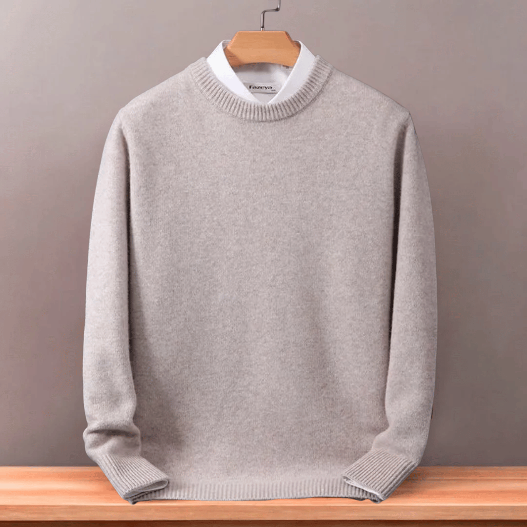 Stylish men's oversized relaxed fit sweater for layering. Comfortable solid color pullover for men's apparel.