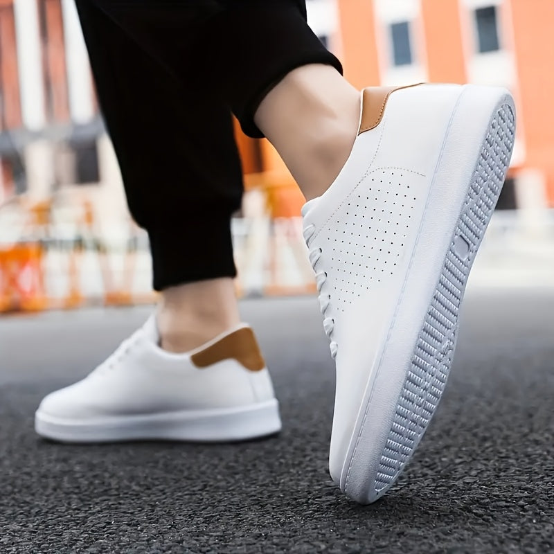 Men's perforated everyday sneakers for city & travel. Comfortable lace-up casual footwear.