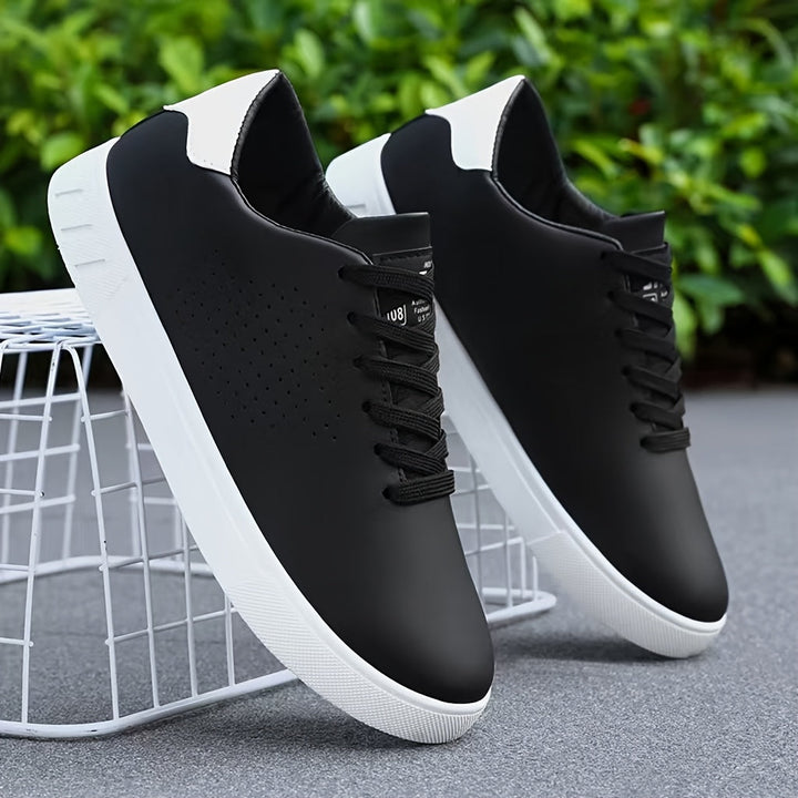 Lace-up men's perforated sneakers with breathable design. Great for comfortable city exploration & travel.