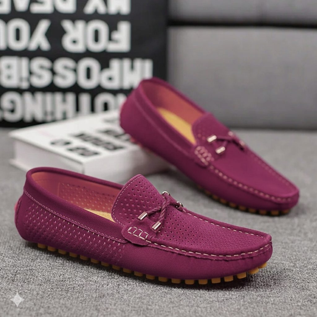 Versatile men's perforated slip-on shoes for casual, everyday, and smart casual summer wear. Breathable comfort.
