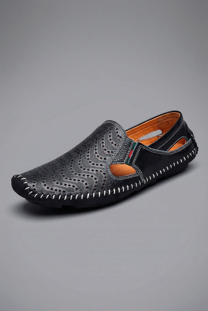 Stylish men's driving loafers, perforated for comfort, a versatile slip-on shoe for any occasion.