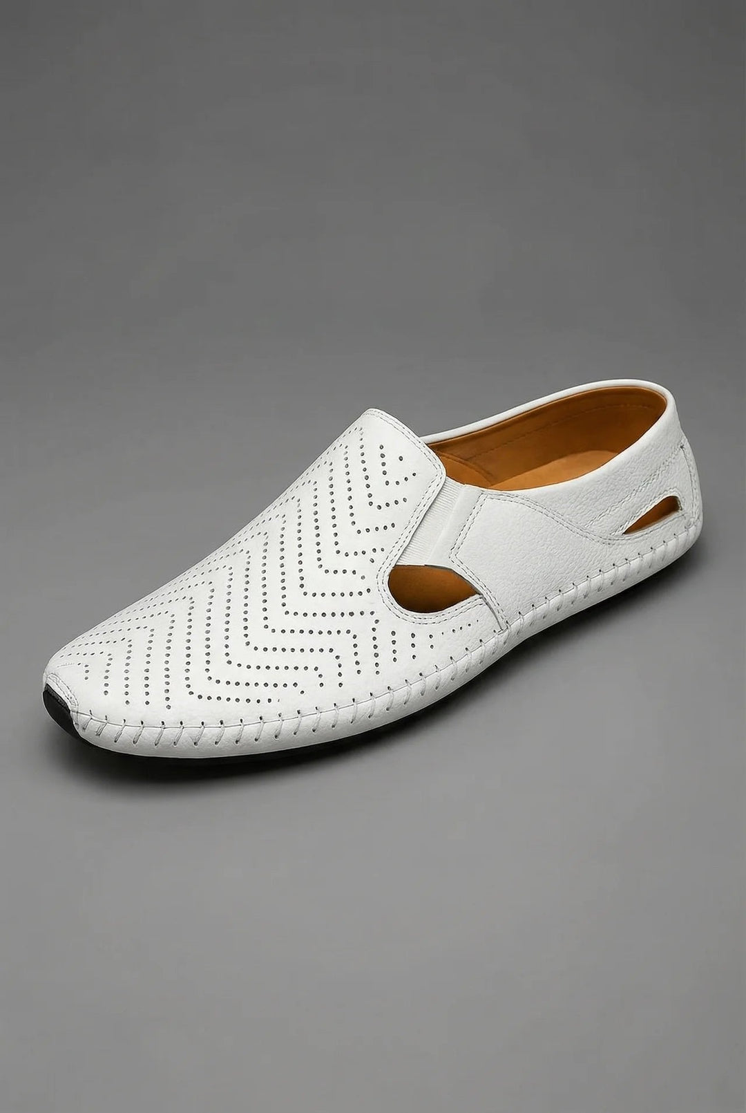 Men's breathable perforated slip-on loafers, offering ultimate comfort & smart-casual summer style.