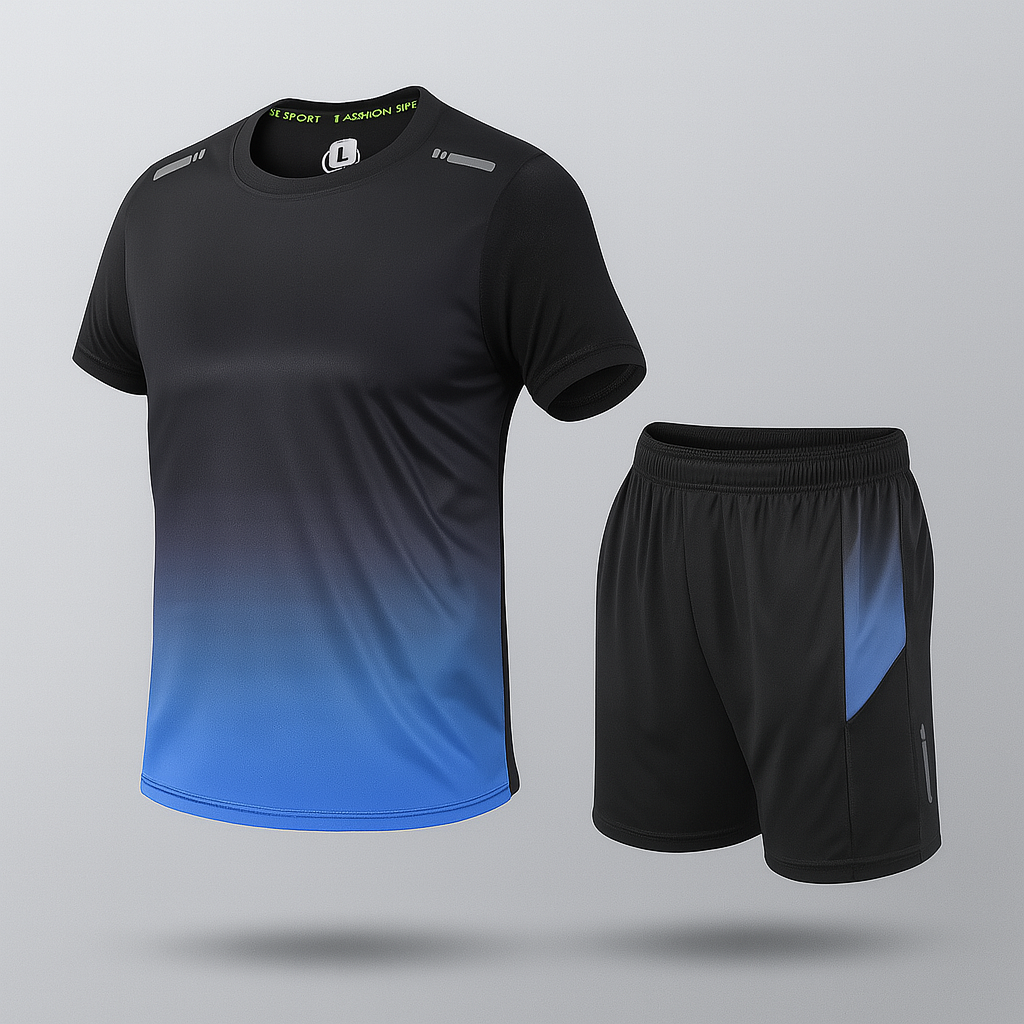 Men's performance sportswear set with joggers & hoodie. Ideal athletic wear for gym, running, or casual comfort.