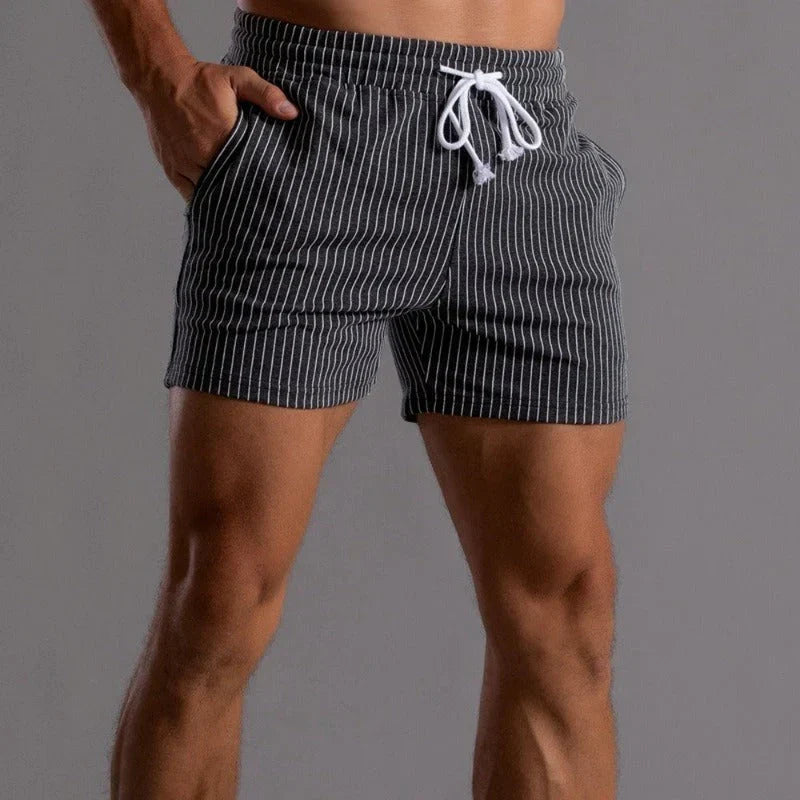 Durable men's activewear shorts with stretch for various sports, training, and running.