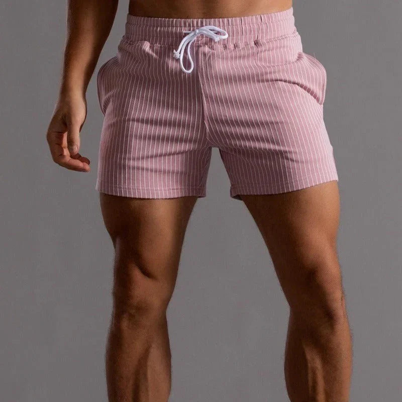 Men's workout shorts, high-performance stretch for gym, training, running, and active wear.