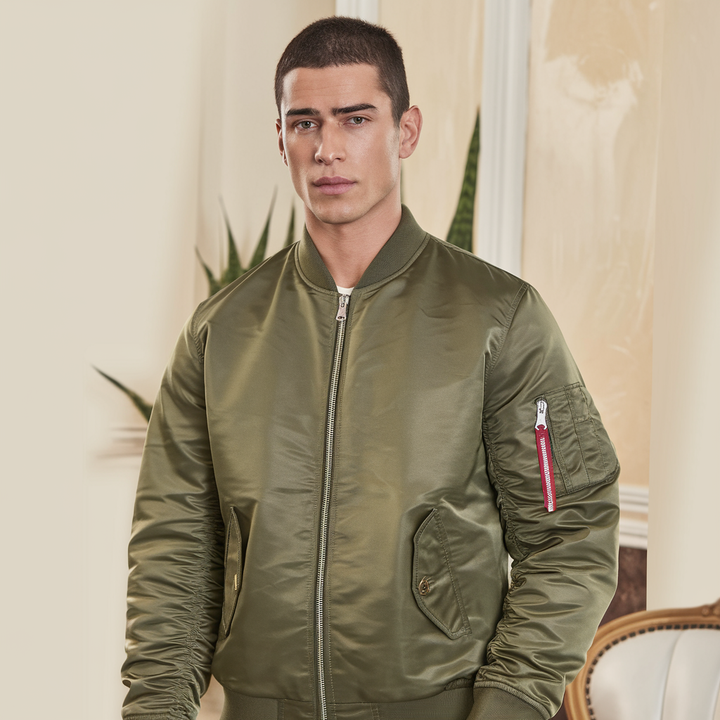 Stylish men's pilot bomber jacket, a versatile autumn & winter fashion coat for casual wear.