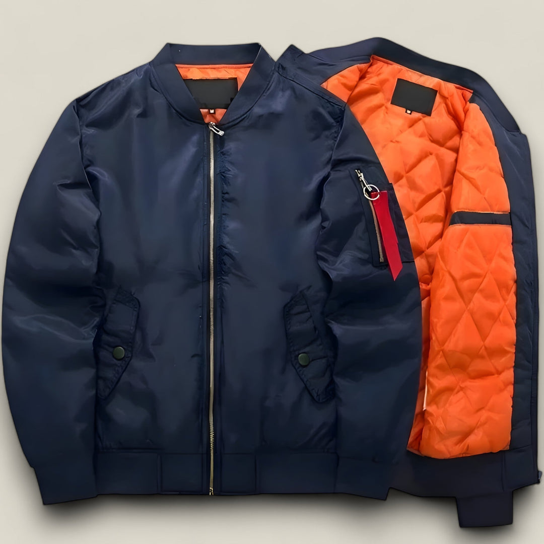 Classic men's flight bomber jacket, offering warmth and timeless pilot style for autumn & winter.