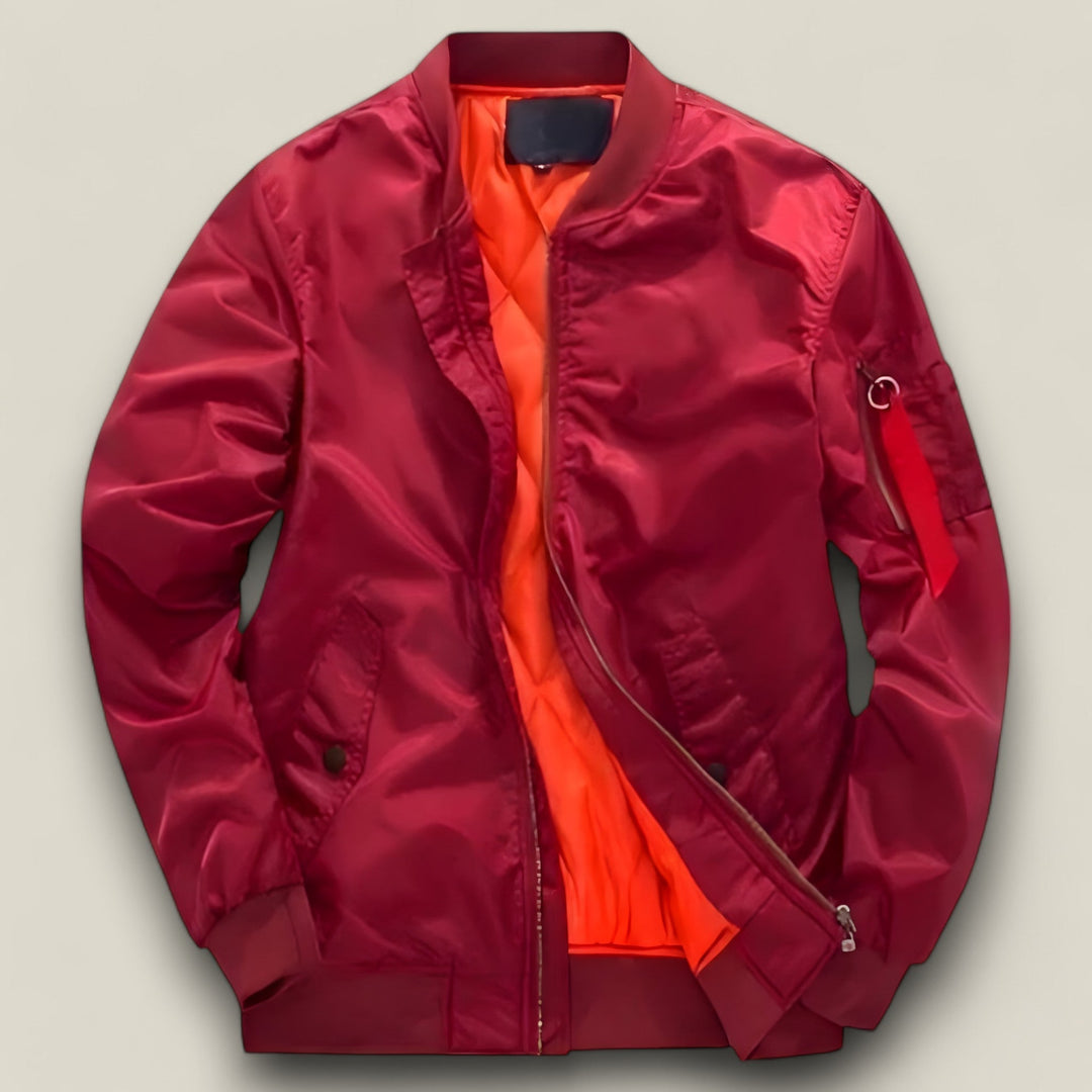 Men's warm pilot bomber jacket, versatile winter coat and autumn outerwear. Perfect for casual look.