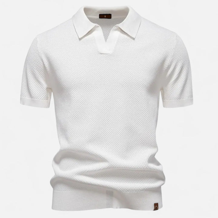Versatile men's pineapple polo shirt styled with jeans, great for a smart-casual look and everyday wear.