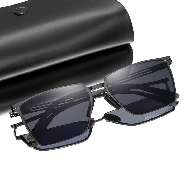 Men's polarized square sunglasses for glare reduction, UV protection, and stylish outdoor wear.
