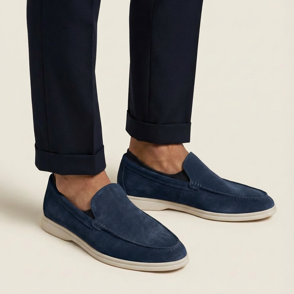 Men's premium brown slip-on loafers, timeless design for versatile everyday wear.