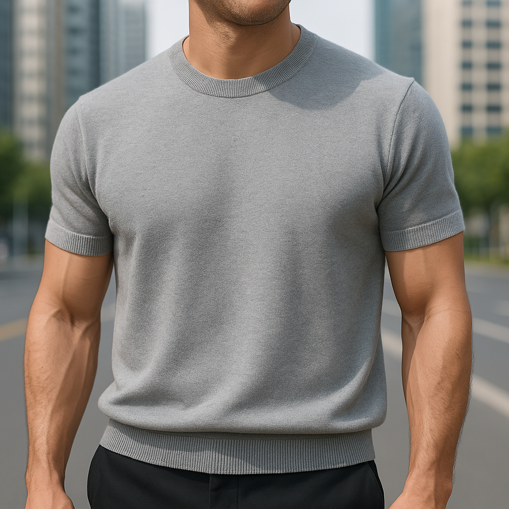 Versatile men's premium tee, a wardrobe essential for smart casual or everyday style.