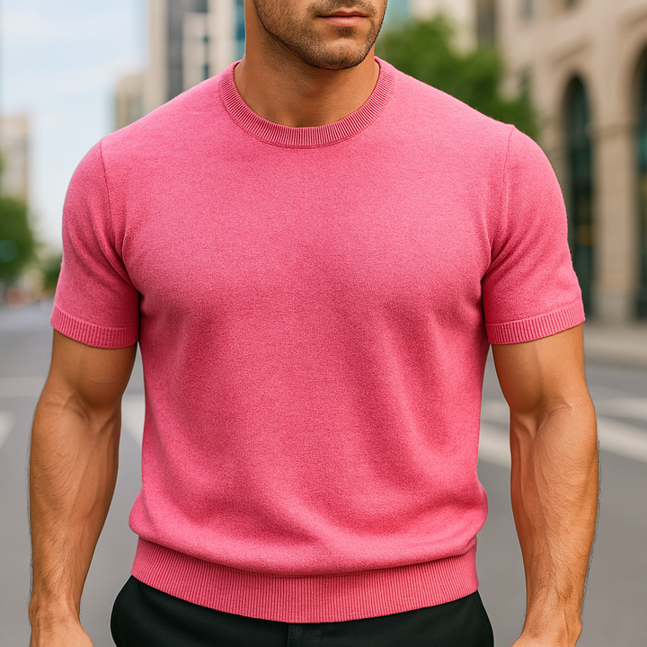 High-quality men's comfort shirt, a premium tee for versatile all-season casual wear.