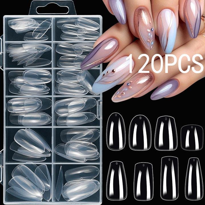 Men's premium French tip artificial nail set for elegant, salon-quality grooming and easy application.
