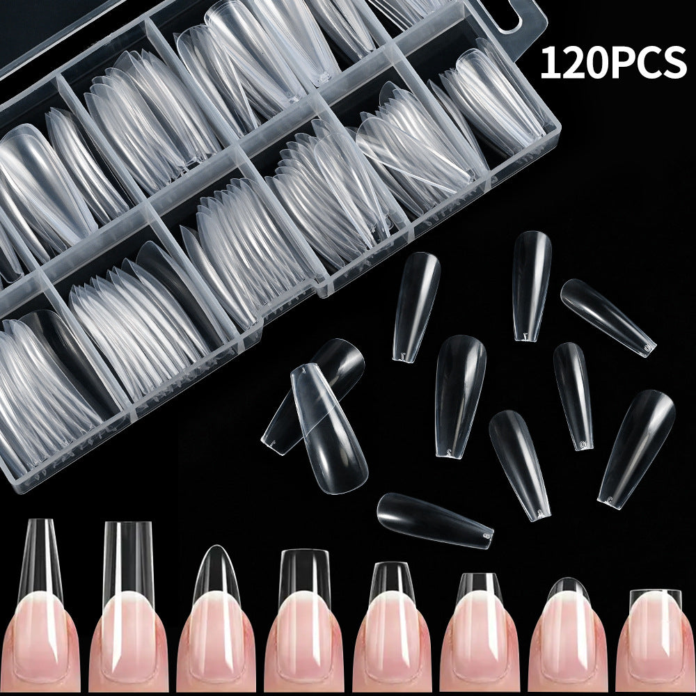 Premium men's French tip nail art set, offering salon-quality elegant fake nails for sophisticated grooming.