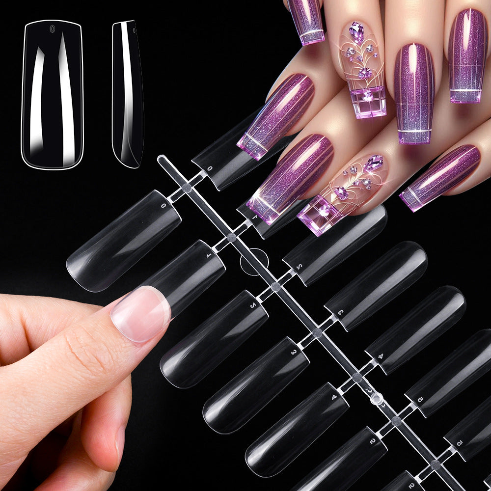 Classic French tip artificial nails for men. Elegant, easy application for a polished, groomed look.