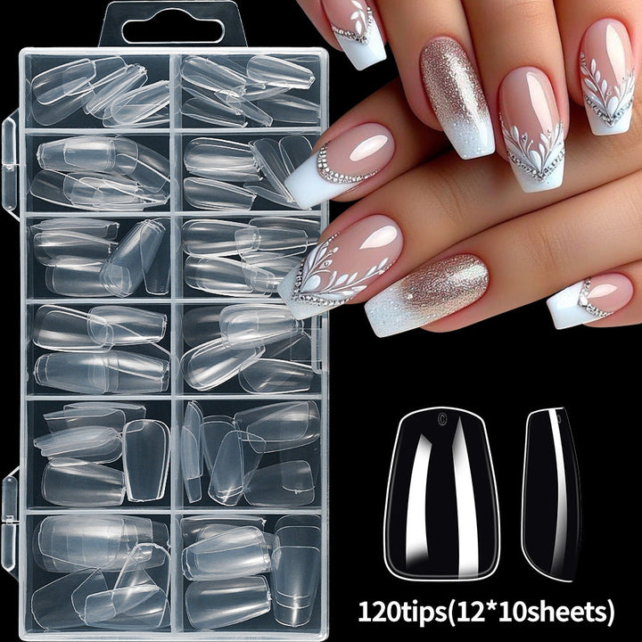 Elegant men's French tip nail art. Premium artificial nails for easy, salon-quality style and grooming.