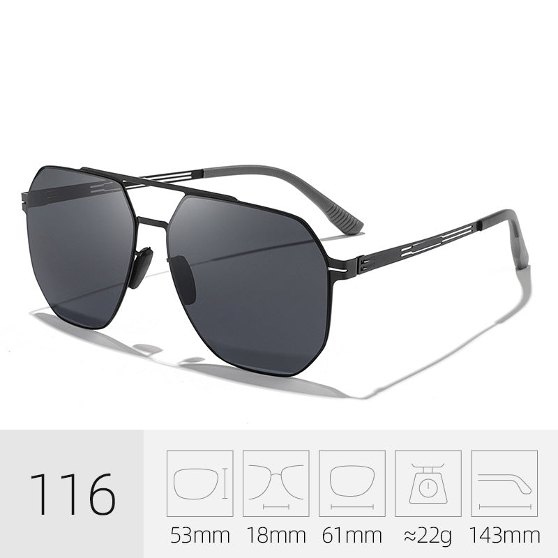 Men's stylish geometric frame sunglasses with full UV protection for outdoor activities.